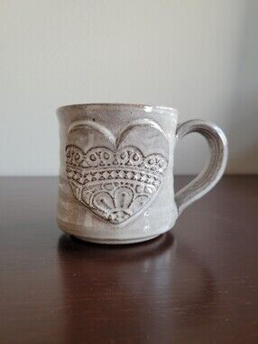 Magnolia Valentine Lace Heart Pottery Coffee Mug Waco Texas HGTV Joanna Gaines
